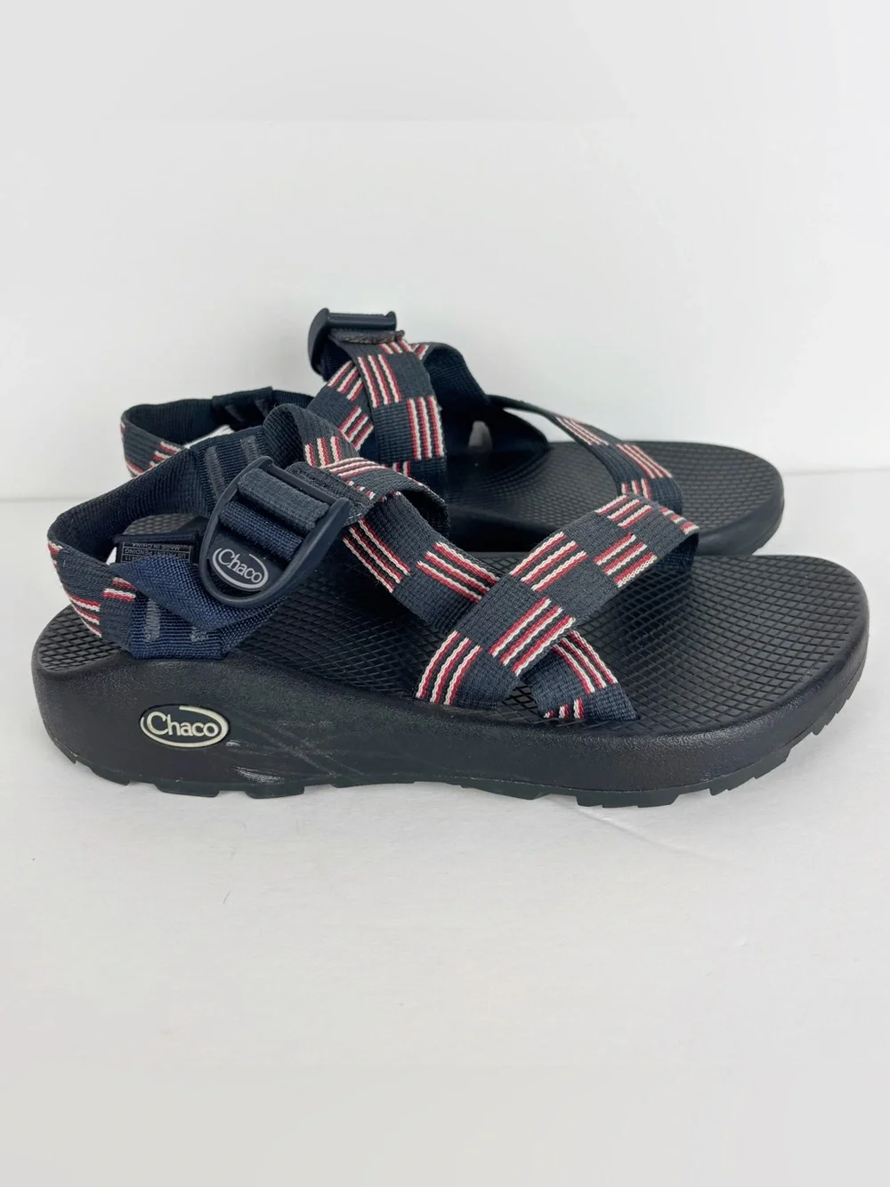 Chaco Z/1 Classic Sandals Men’s 7 Blue Red White Flag Athletic Outdoor Hiking - Picture 7 of 7
